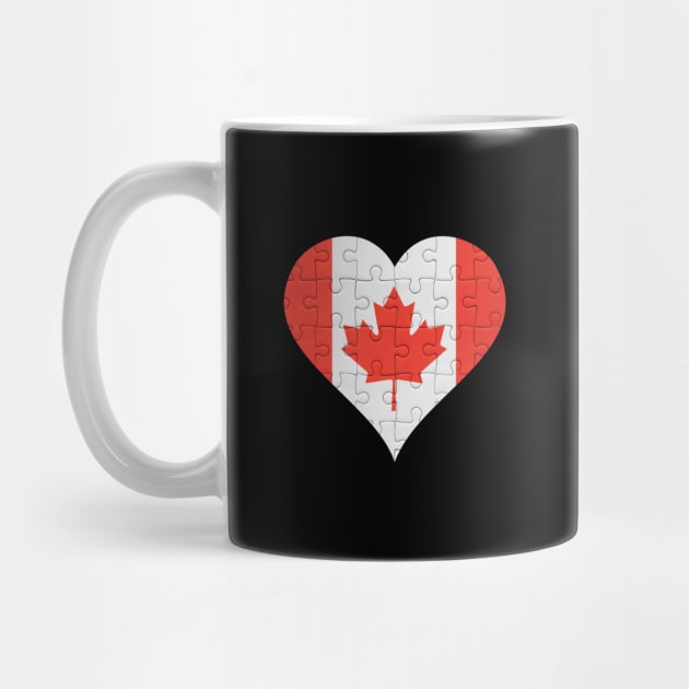 Canadian Jigsaw Puzzle Heart Design - Gift for Canadian With Canada Roots by Country Flags